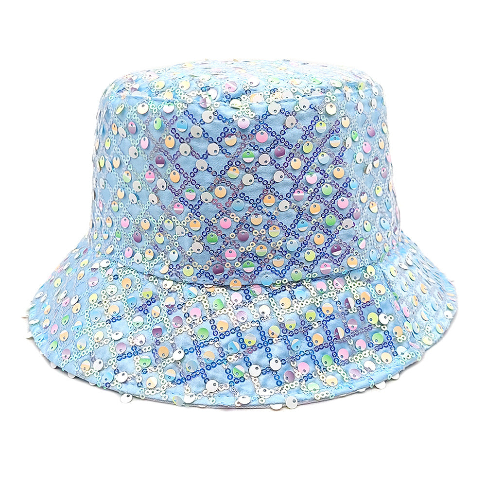 Wholesale Sun visor sequined small basin hat diamond bucket hat fisherman hat